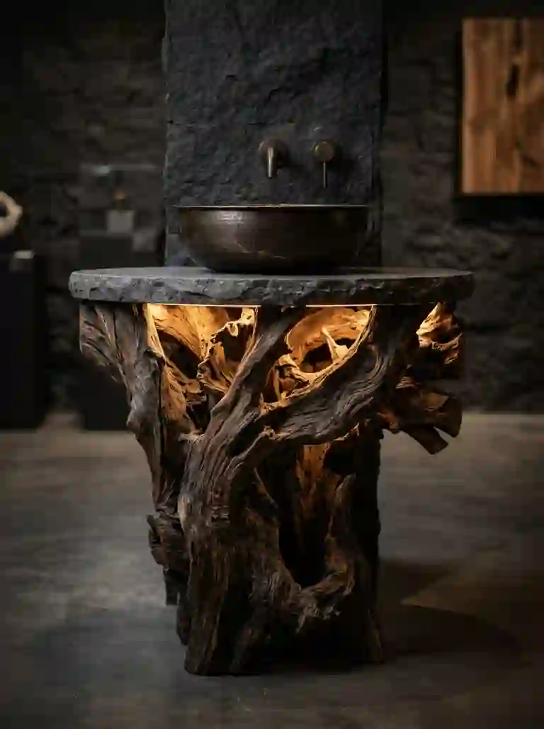 Root pedestal with hidden vertical light well