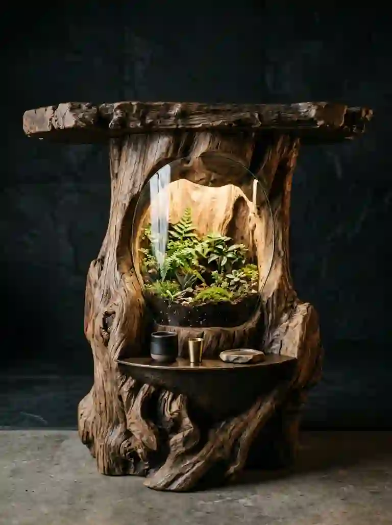 Collectible root object with sealed planted chamber
